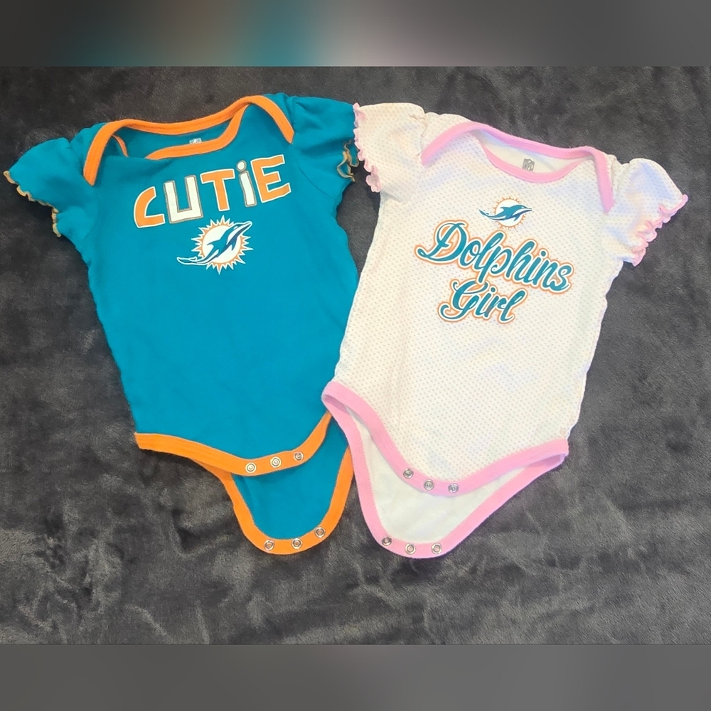Team Apparel Dolphins Bodysuit Set - Blue and White